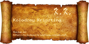 Kolodzey Krisztina névjegykártya
